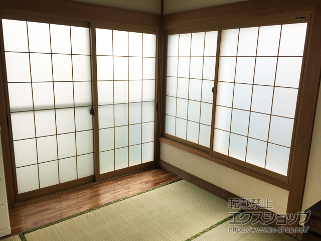 神奈川県横浜市のの二重窓（内窓） プラマードU 引違い窓 2枚建　※荒間格子 施工例