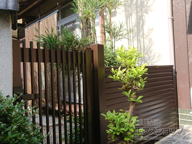 京都府京都市のの門扉 シンプレオ門扉T1型 縦格子 片開き 門柱仕様 施工例