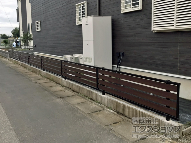 栃木県下都賀郡野木町ののフェンス・柵 モクアルフェンス 横板タイプ 自由柱施工 施工例