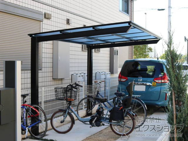 埼玉県三郷市ののサイクルポート・駐輪場 ネスカFミニ (フラットスタイル) 積雪〜20cm対応 施工例