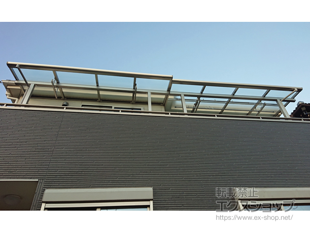 埼玉県上尾市ののバルコニー・ベランダ屋根 ソラリア F型 屋根タイプ 単体 積雪〜20cm対応 施工例