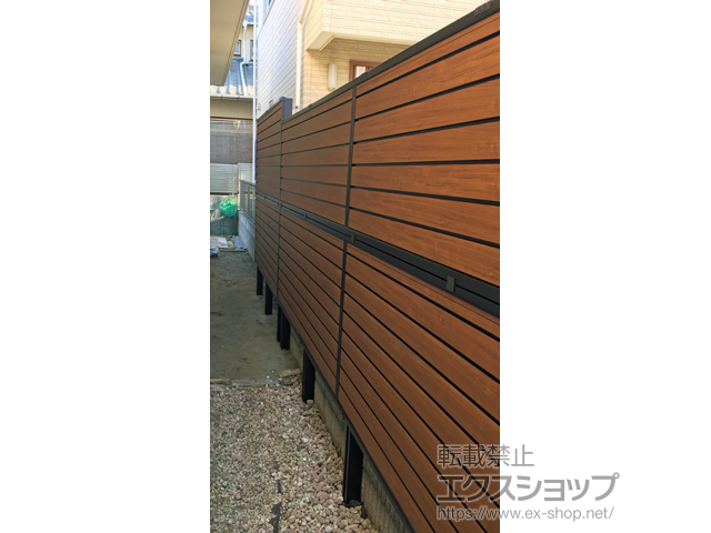 神奈川県茅ヶ崎市ののフェンス・柵 モクアルフェンス 目隠しタイプ 2段支柱施工 施工例