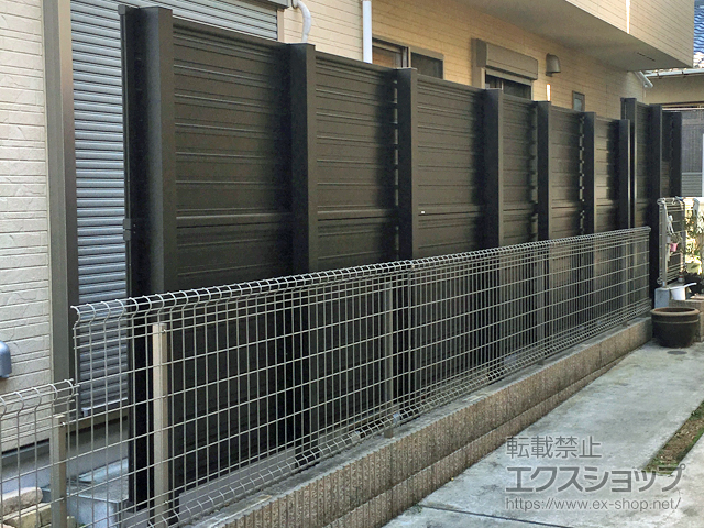 神奈川県茅ヶ崎市ののフェンス・柵 モクアルフェンス 目隠しタイプ 2段支柱施工 施工例