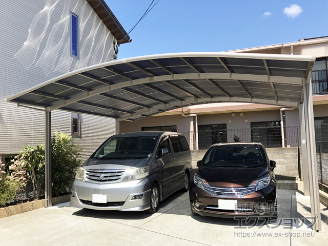 福岡県福岡市ののカーポート ネスカR (ラウンドスタイル) ワイド 積雪〜20cm対応 施工例