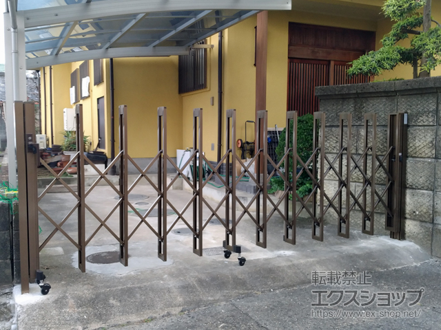 大阪府岸和田市ののカーゲート アルシャインII L型 Aタイプ ノンレール 片開き 360S 施工例