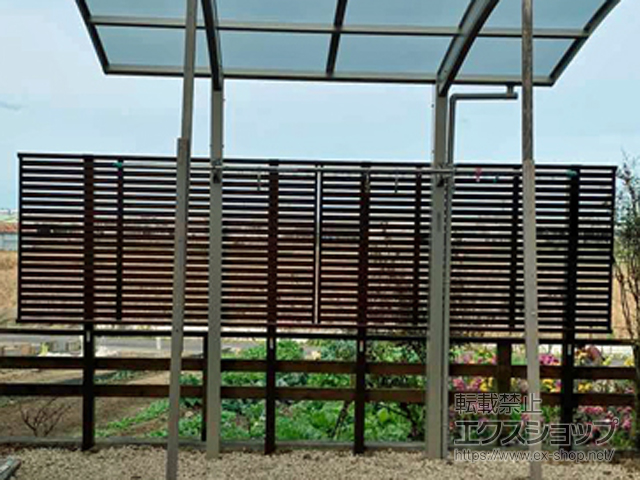 愛知県安城市ののフェンス・柵 シンプレオフェンス3型 横太格子 上段のみ設置 自立建て用 施工例