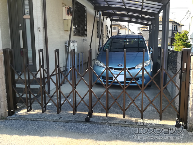 千葉県船橋市ののカーゲート トリップゲートII 1型 シンプル ノンレール 片開き 33S 施工例