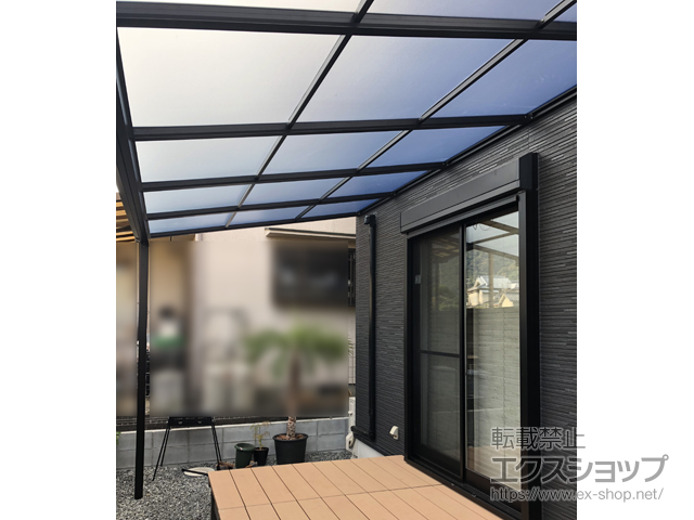 大阪府八尾市ののテラス屋根 ソラリア F型 テラスタイプ 単体 積雪〜20cm対応 施工例