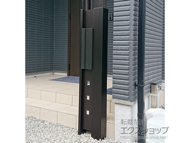 熊本県熊本市のの機能門柱・ポスト ルシアスポストユニット BK02型 施工例