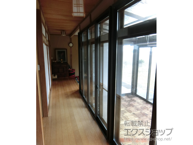 長野県北安曇郡松川村のの二重窓（内窓） インプラス ダストバリア仕様 引違い窓 4枚建 施工例