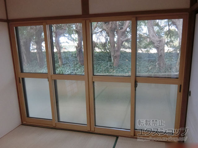 長野県北安曇郡松川村のの二重窓（内窓） インプラス ダストバリア仕様 引違い窓 4枚建 施工例