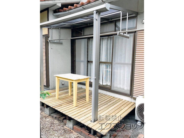 鹿児島県鹿児島市ののテラス屋根 プレシオステラスII F型 テラスタイプ 単体 積雪〜20cm対応 施工例