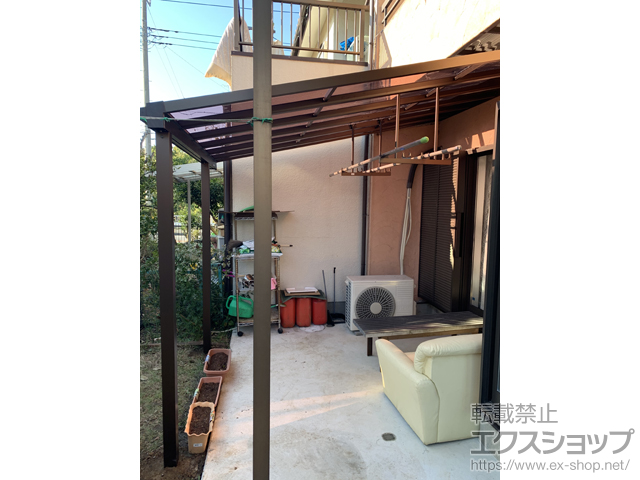 千葉県白井市ののテラス屋根 ソラリア F型 テラスタイプ 単体 積雪〜20cm対応 施工例