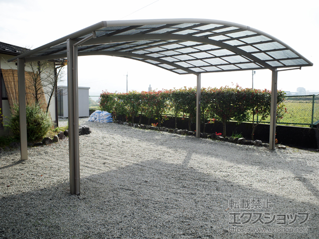 奈良県御所市ののカーポート ネスカR (ラウンドスタイル) ワイド 積雪〜20cm対応 施工例