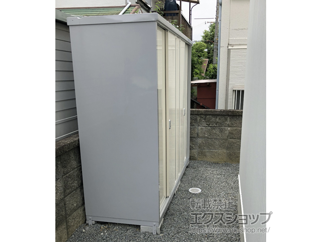 大阪府泉南市のの物置・屋外倉庫 シンプリー 一般型 2160×755×1903 MJX-217E-P-FW 施工例