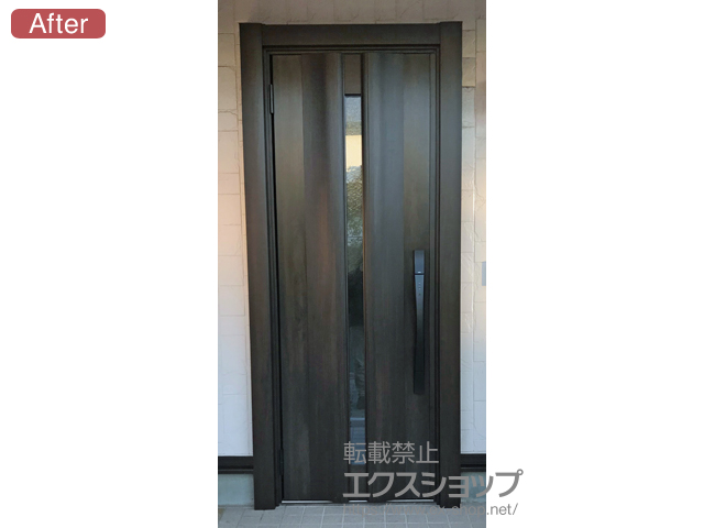 宮城県富谷市のLIXIL リクシル（トステム）の玄関ドア リシェント玄関ドア3 断熱K2仕様 片開き仕様(ランマ無)L G12型 ※カザスプラス仕様 施工例