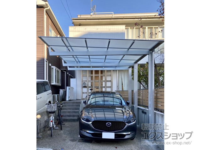 愛知県日進市ののカーポート ニューマイリッシュ 通常勾配 前上がり 積雪〜20cm対応 施工例