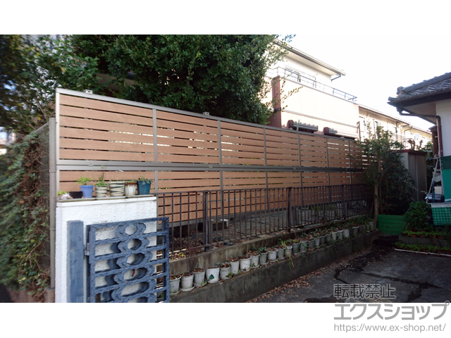 東京都八王子市ののフェンス・柵 セレビューフェンス RP3型 2段支柱〔控え柱なし・60角〕（パネル2段） 施工例