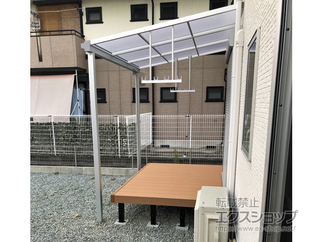 奈良県香芝市ののテラス屋根 ソラリア F型 テラスタイプ 単体 積雪〜20cm対応 施工例