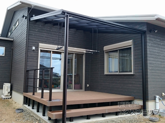 三重県松阪市ののテラス屋根 ソラリア F型 ビッグサイズ 単体 積雪〜20cm対応 施工例