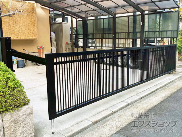 京都府宇治市ののカーゲート ラビーネ2型 ワイド 電動式 施工例