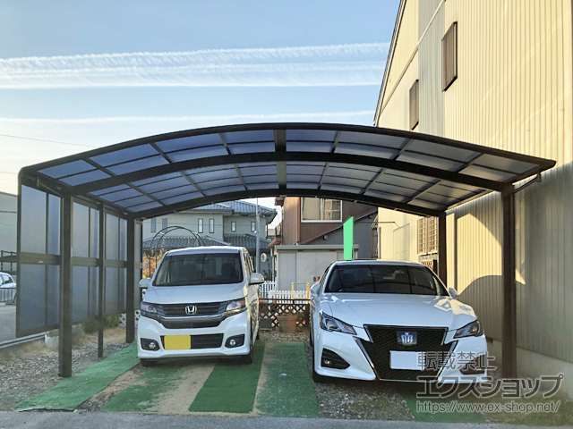 岐阜県岐阜市ののカーポート プレシオスポート ワイド 積雪〜20cm対応 施工例