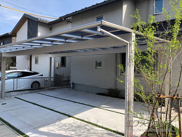 岐阜県各務原市ののカーポート エフルージュ トリプル 積雪〜20cm対応 施工例