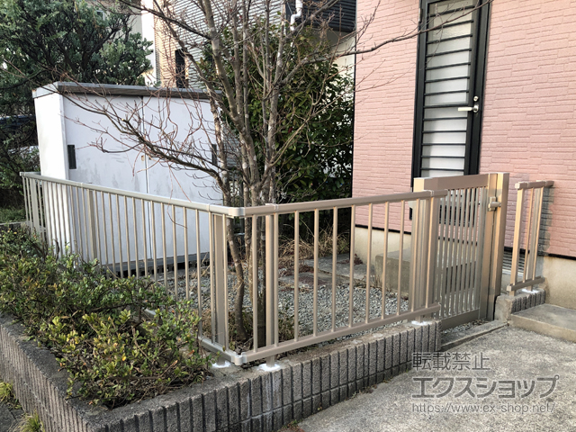 長崎県西彼杵郡長与町ののフェンス・柵 ミエッタフェンス 防犯たて格子タイプ 自由柱施工 施工例