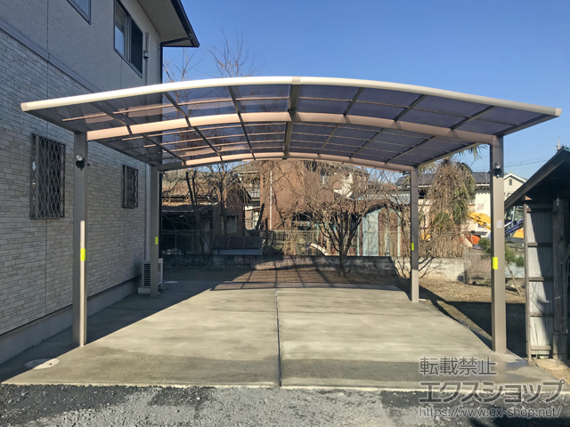 東京都八王子市ののカーポート ネスカR (ラウンドスタイル) ワイド 積雪〜20cm対応 施工例