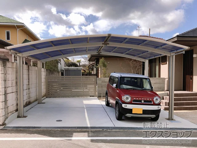 大阪府河内長野市のYKKAPのカーポート レイナポートグラン M合掌　積雪～20cm対応 施工例