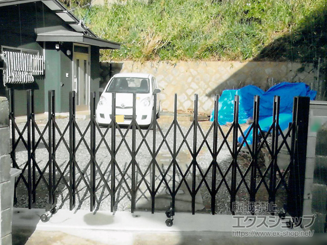 山口県下関市ののカーゲート アルシャインII M型 Aタイプ ノンレール 片開き 390S 施工例