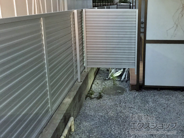 東京都江戸川区ののフェンス・柵 プレスタフェンス 8型 横ルーバー フリーポールタイプ 施工例