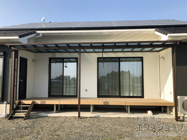 鹿児島県鹿屋市ののテラス屋根 サザンテラス (フレーム仕様) テラスタイプ 連棟 積雪〜20cm対応 施工例