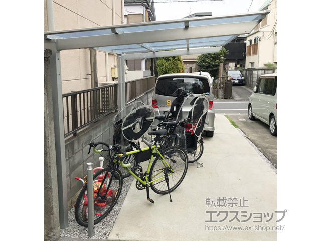 東京都武蔵野市ののサイクルポート・駐輪場 ネスカFミニ (フラットスタイル) 積雪〜20cm対応 施工例