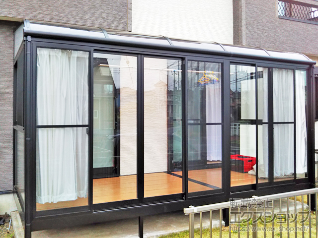 千葉県白井市ののテラス囲い・サンルーム サニージュ R型 床納まり ランマ無 積雪〜20cm対応 施工例