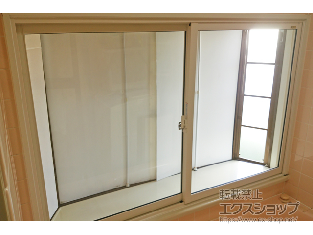 茨城県牛久市のの二重窓（内窓） インプラス ダストバリア仕様 引違い窓 浴室仕様 タイル納まり 2枚建 施工例