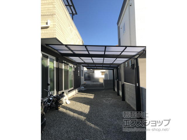 愛媛県伊予郡松前町ののカーポート ネスカＦ (フラットスタイル) 縦連棟 積雪〜20cm対応 施工例
