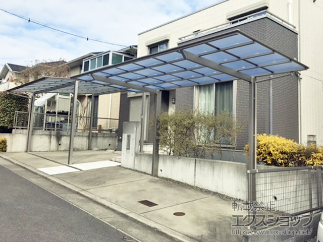 京都府京田辺市ののカーポート ネスカF (フラットスタイル) 積雪〜20cm対応 施工例