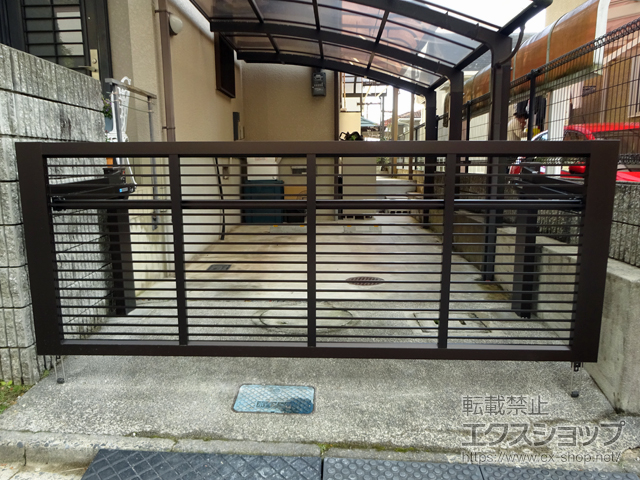 大阪府豊能郡豊能町ののカーゲート ラビーネ1型 手動式 施工例