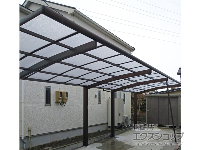 宮城県石巻市ののカーポート プレシオスポート 縦連棟 積雪〜20cm対応 施工例