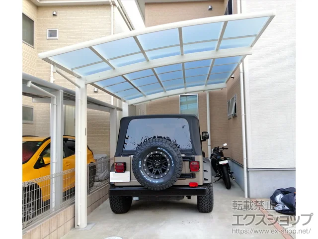 千葉県我孫子市のYKKAPのカーポート レイナポートグラン 積雪〜20cm対応 施工例