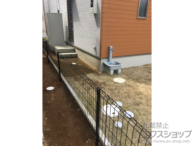 千葉県流山市ののフェンス・柵 イーネットフェンス 3F型 自由柱施工 施工例