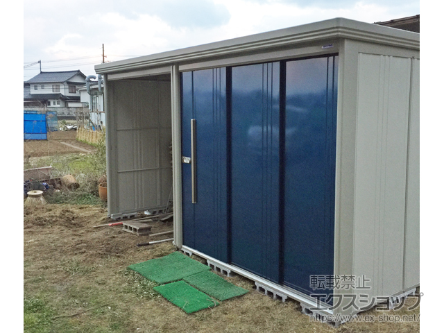 島根県出雲市のの物置・屋外倉庫 Mr.ストックマン プラスアルファ 一般型 4047×2290×2110（物置幅2,200mm）（TP-40R22） TP-40R22-DB 施工例