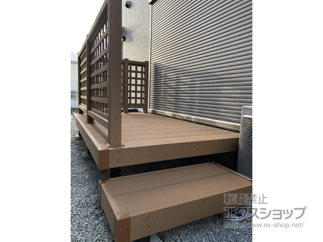 奈良県葛城市ののウッドデッキ リウッドデッキ 200＋リウッドステップ2型＋リウッドデッキフェンス 施工例