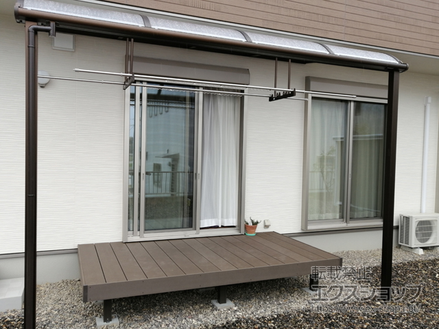 三重県亀山市ののテラス屋根 ソラリア R型 テラスタイプ 単体 積雪〜20cm対応 施工例