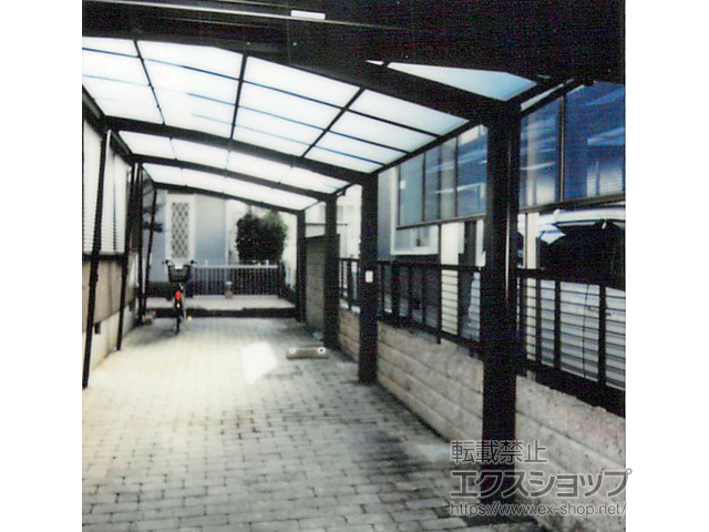 茨城県守谷市ののカーポート ネスカR (ラウンドスタイル) 縦連棟 積雪〜20cm対応 施工例