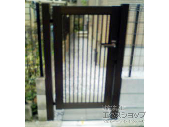 東京都江東区のの門扉 プレシオス門扉 縦格子 片開き 門柱仕様 施工例