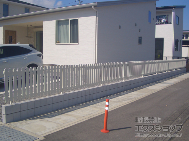 栃木県栃木市ののフェンス・柵 レスティンフェンス7型 自由柱施工 施工例