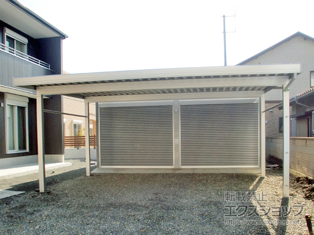 徳島県阿南市のLIXIL リクシル（トステム）のカーポート テリオスポートIII 900 2台用 角柱4本柱 積雪〜30cm対応 施工例