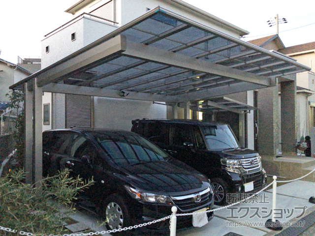 大阪府堺市ののカーポート エフルージュツインEX 後方支持タイプ 積雪〜20cm対応 施工例